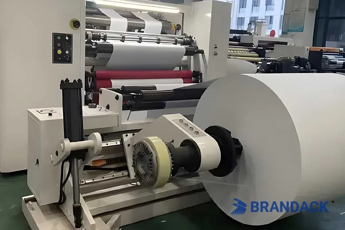 Machine automatique de refente et de rembobinage &agrave; grande vitesse