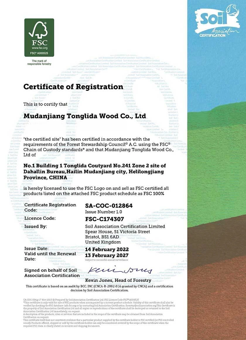 Certificat d'enregistrement FSC&nbsp;&ndash;&nbsp;Normes de cha&icirc;ne de tra&ccedil;abilit&eacute;