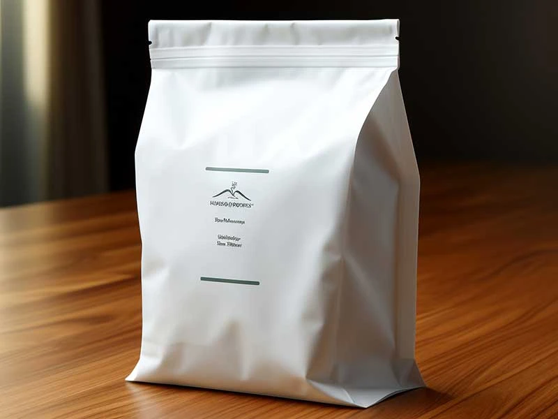 Pochettes d'emballage de caf&eacute; personnalis&eacute;es, sacs de caf&eacute; recyclables en blanc, caf&eacute; &agrave; fermeture &eacute;clair refermable Sacs